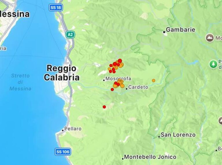 Sciame sismico sulle colline di Reggio Calabria: nuove scosse di terremoto nella notte | DATI