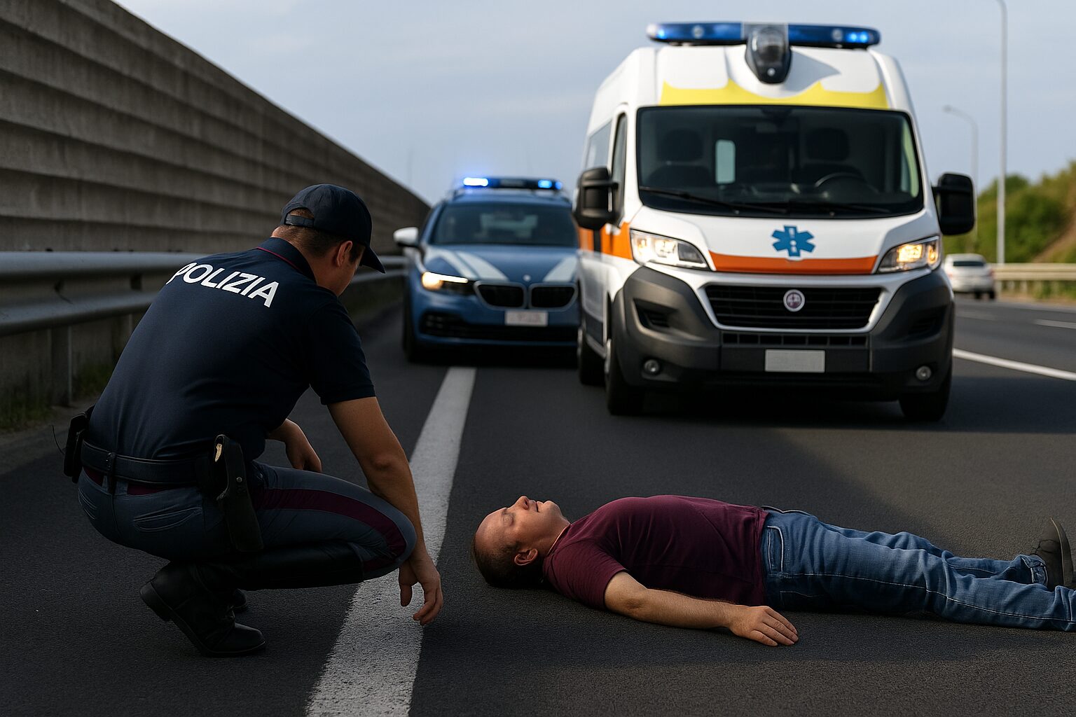 uomo accusa malore in strada salvato dalla polizia