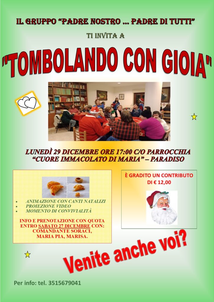 volantino tombolando con gioia