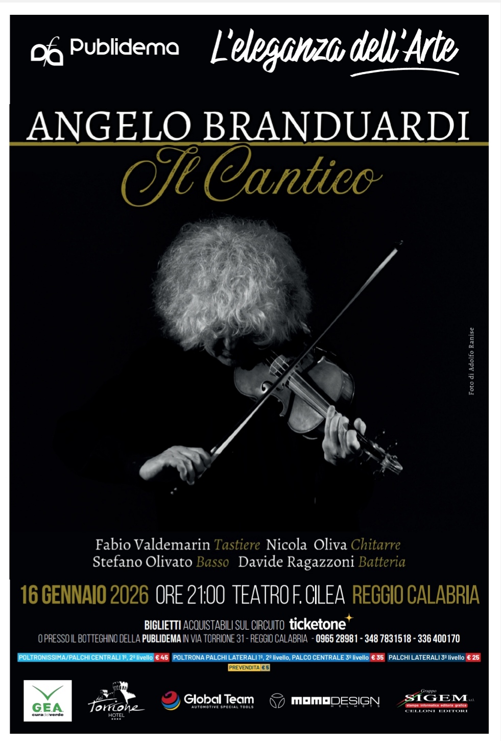 Angelo Branduardi concerto Cilea