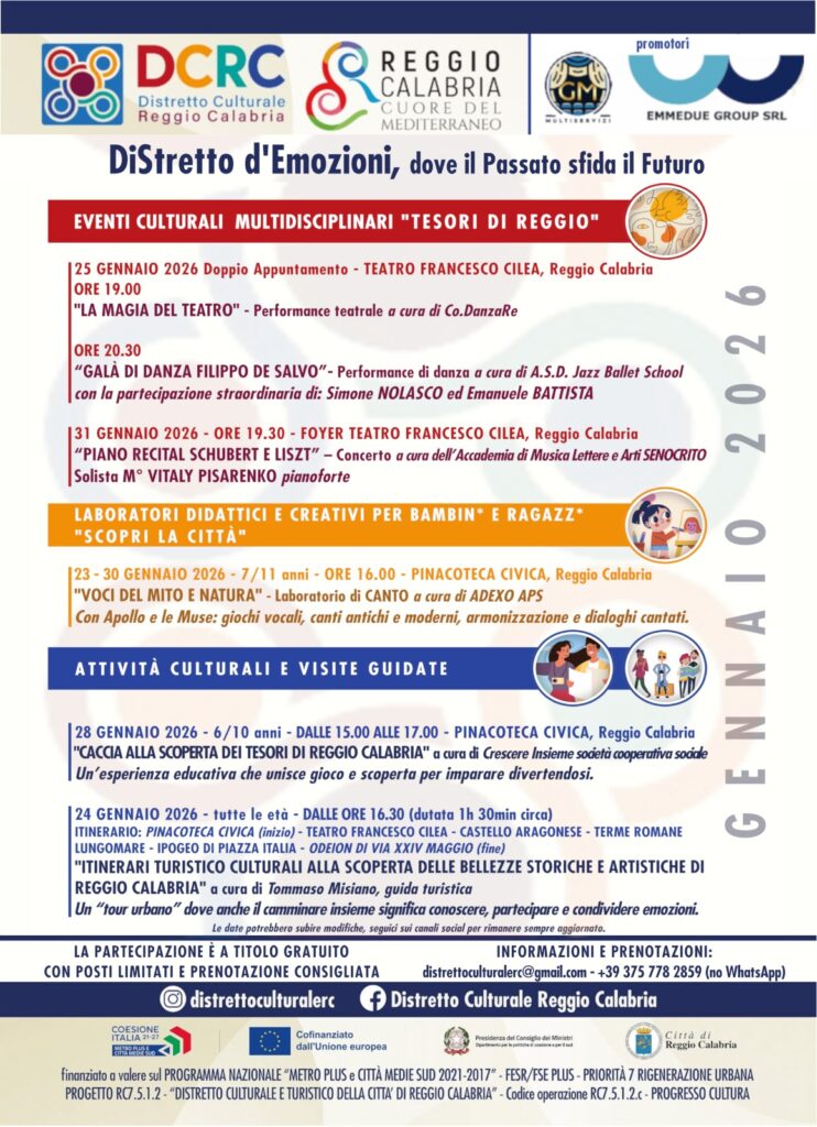 Calendario gennaio DiStretto d'Emozioni
