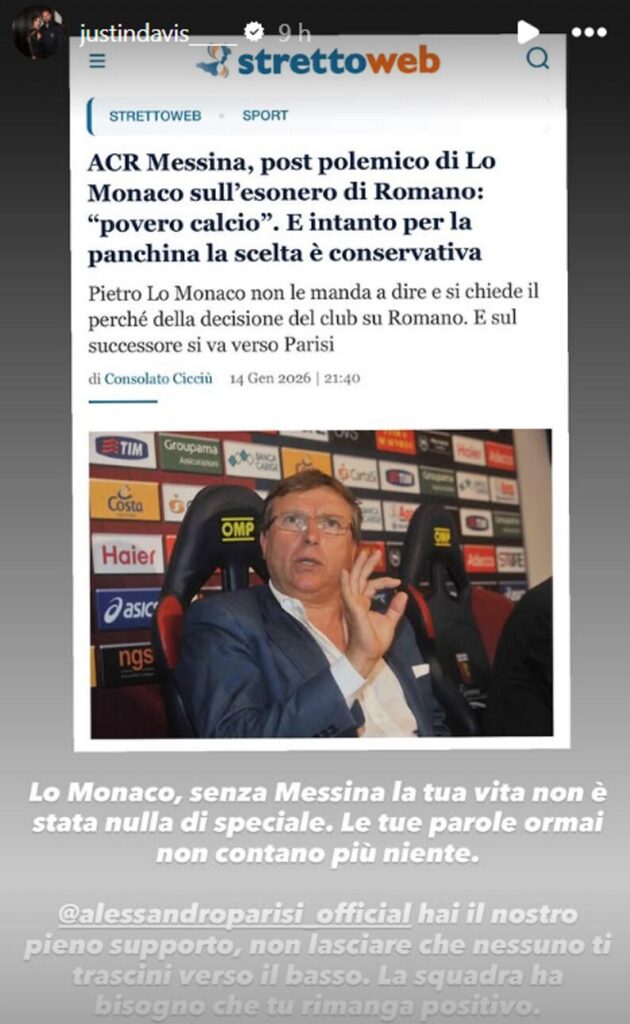 Davis risponde a Lo Monaco