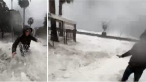 De Luca e Lo Giudice travolti dal mare