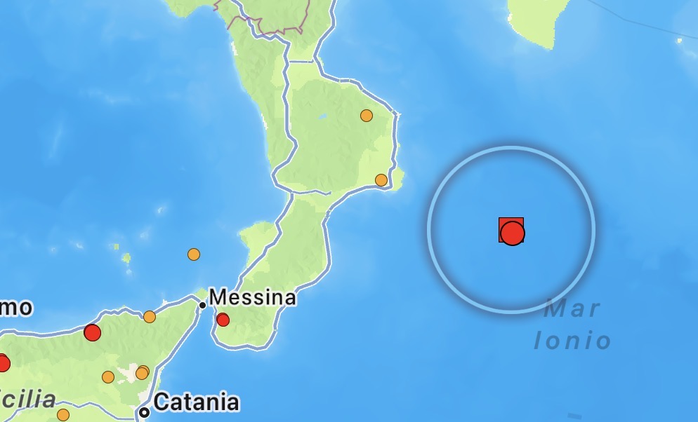 Terremoto mar ionio
