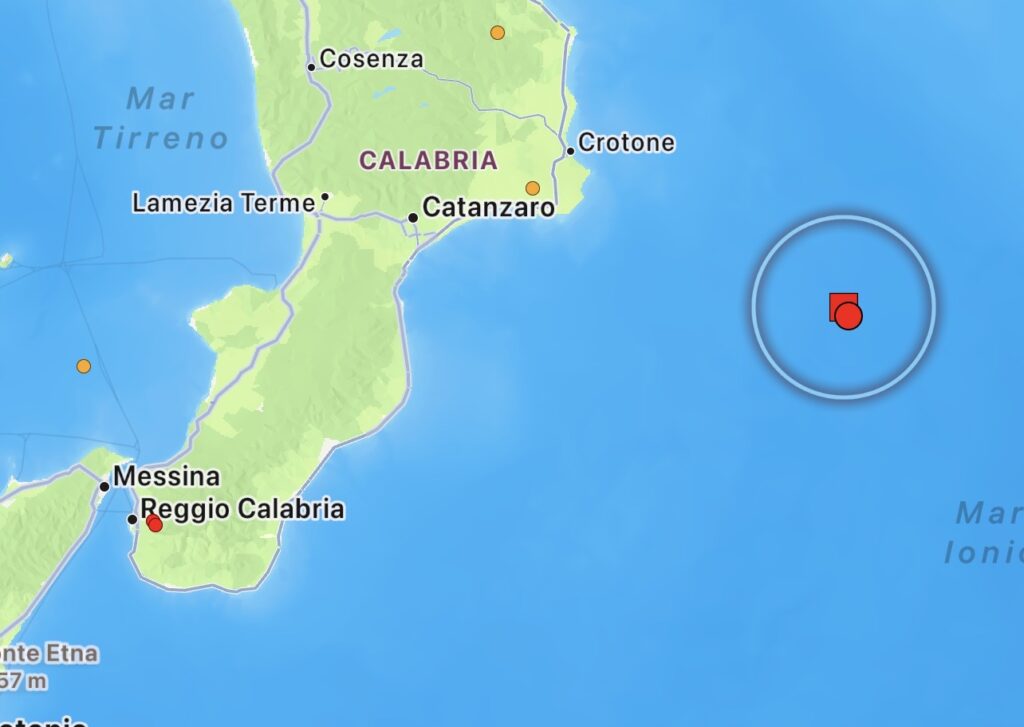 Terremoto mar ionio