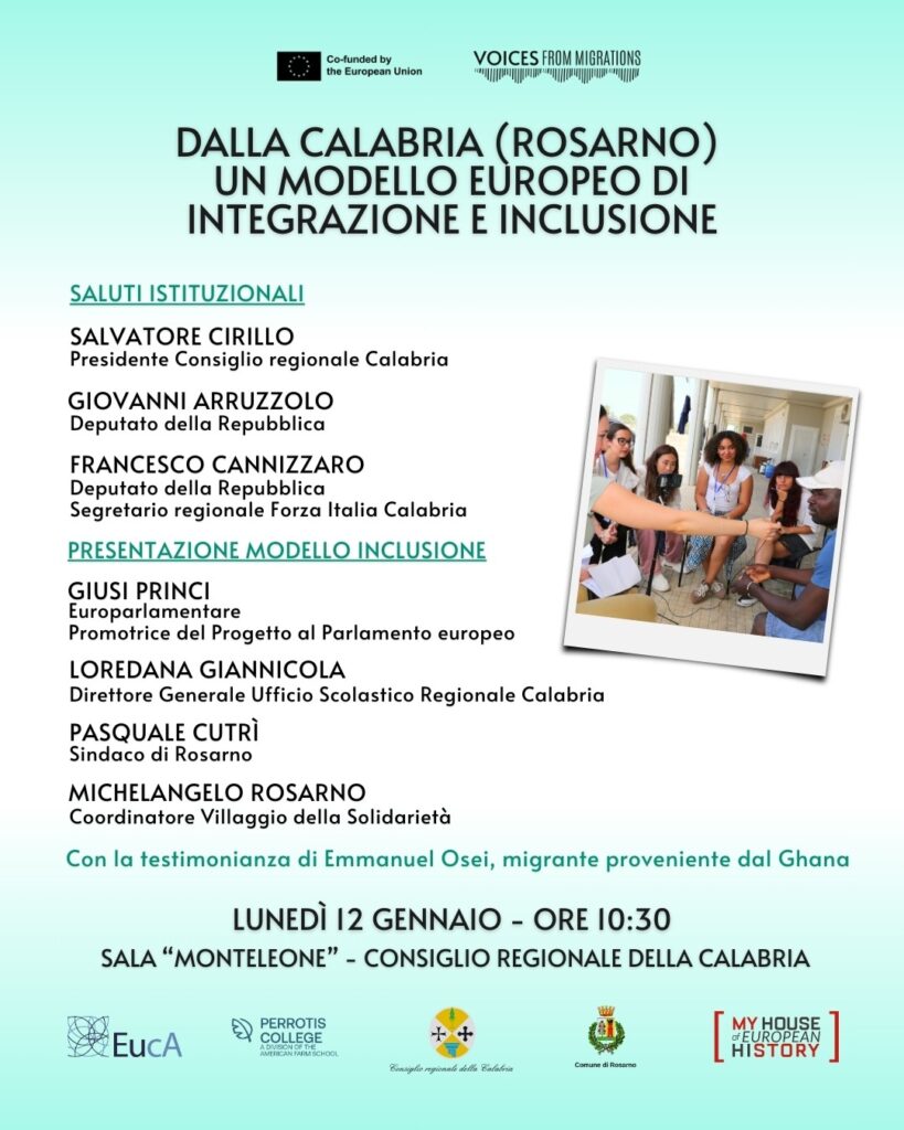 Locandina 12 gennaio evento calabria integrazione