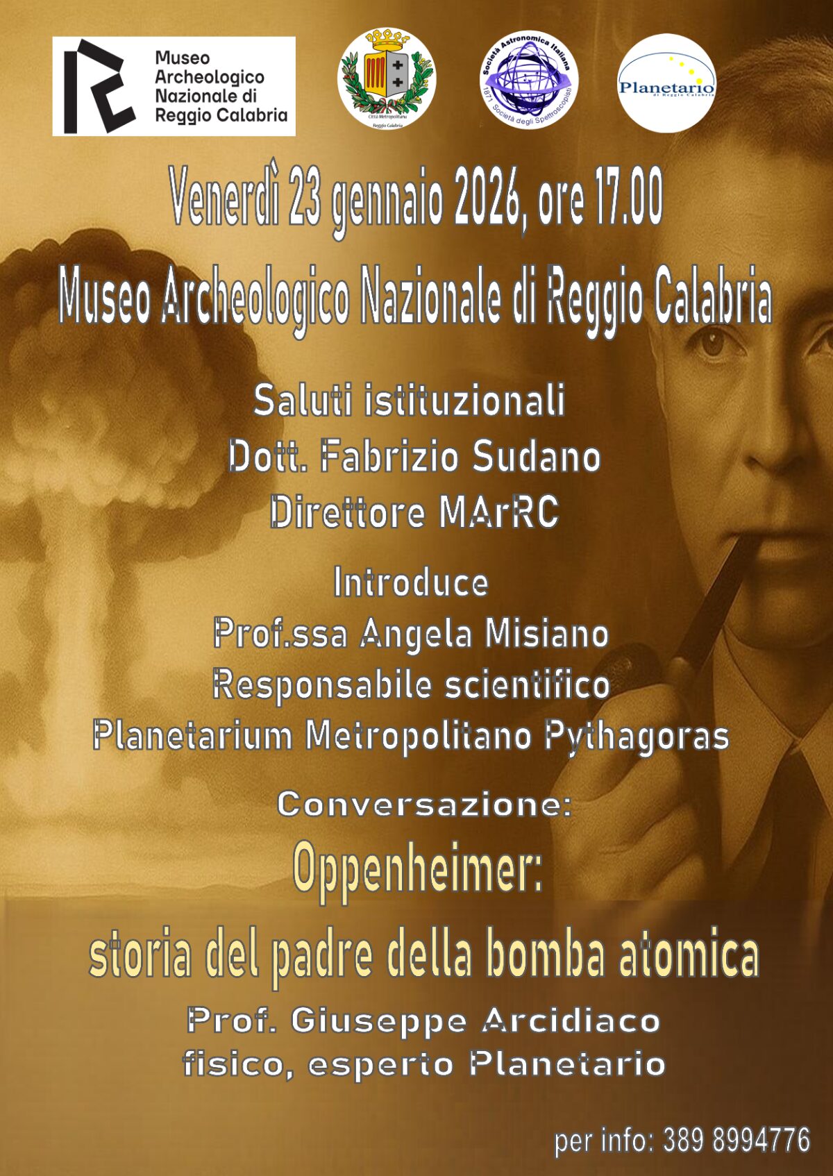 Locandina Oppenheimer Reggio Calabria