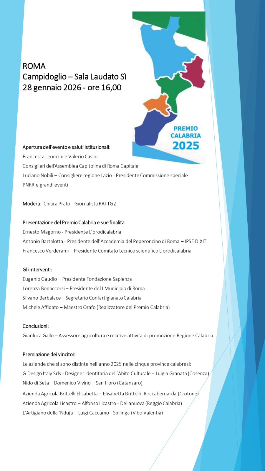Locandina Premio Calabria 2025