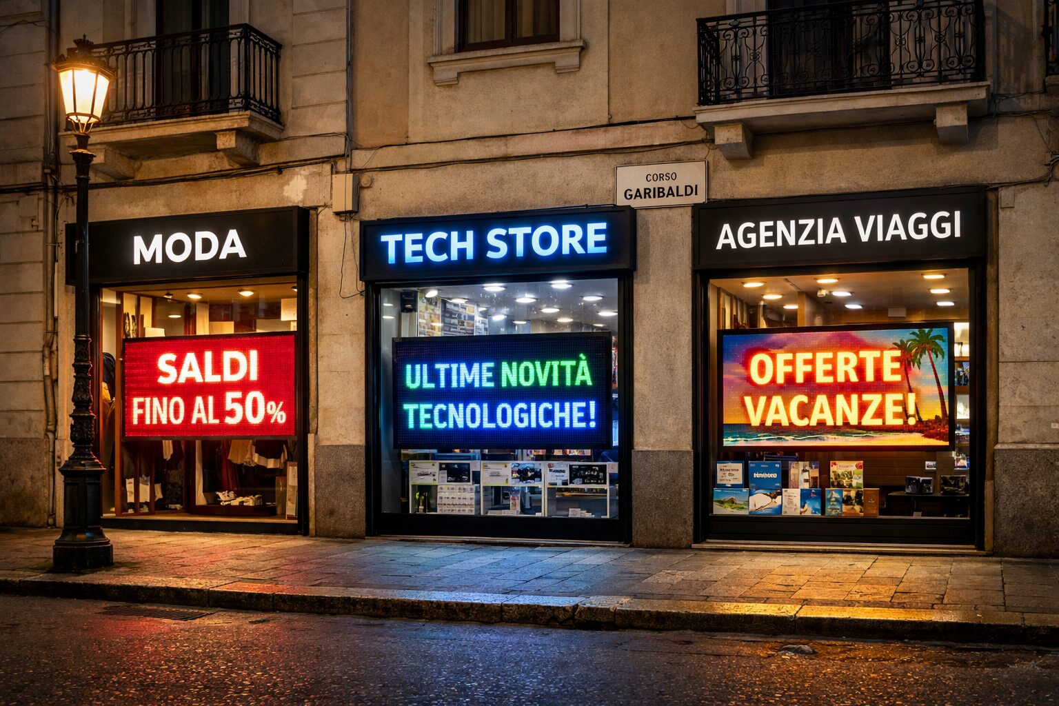 Negozi con insegne led
