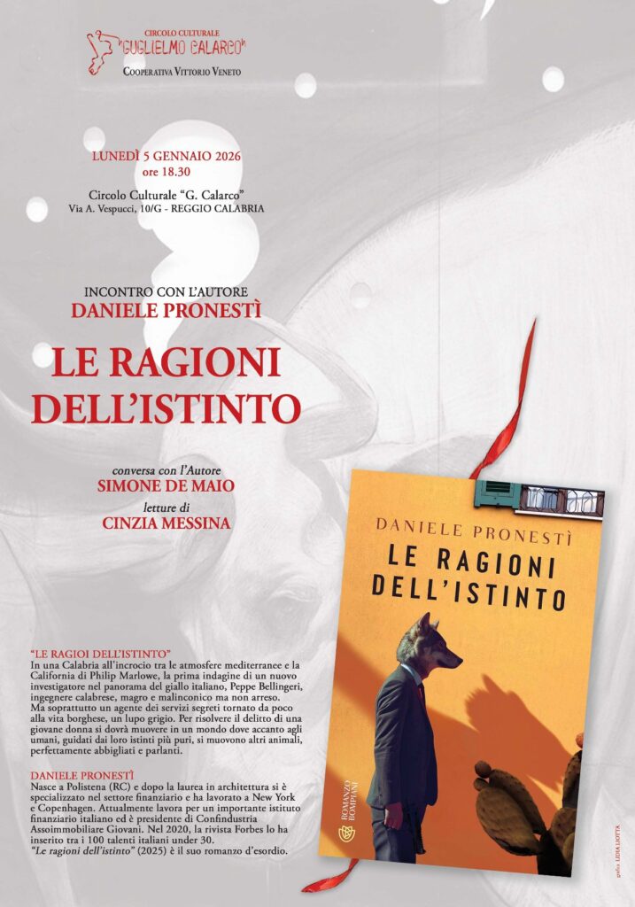 Pronestì locandina presentazione libro le ragioni dell'istinto
