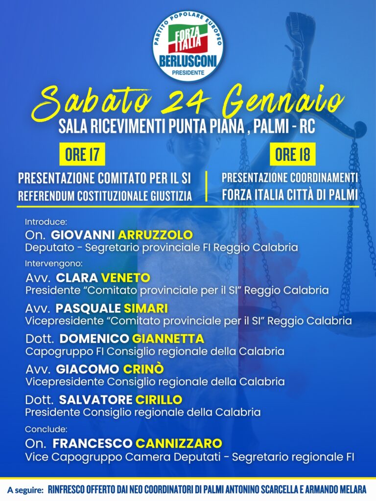REFERENDUM locandina presentazione comitati forza italia