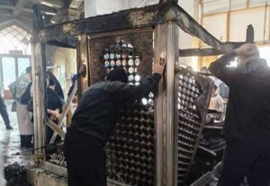 Santuario Sabzeqaba a fuoco