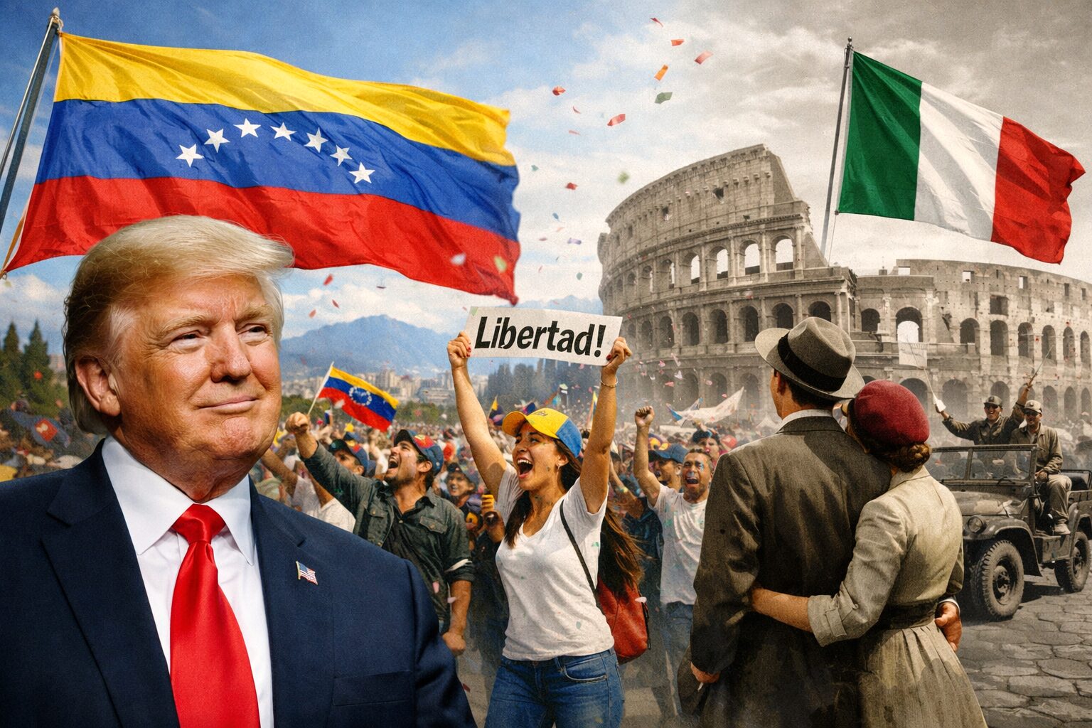 Trump bandiera venezuela e storia italiana