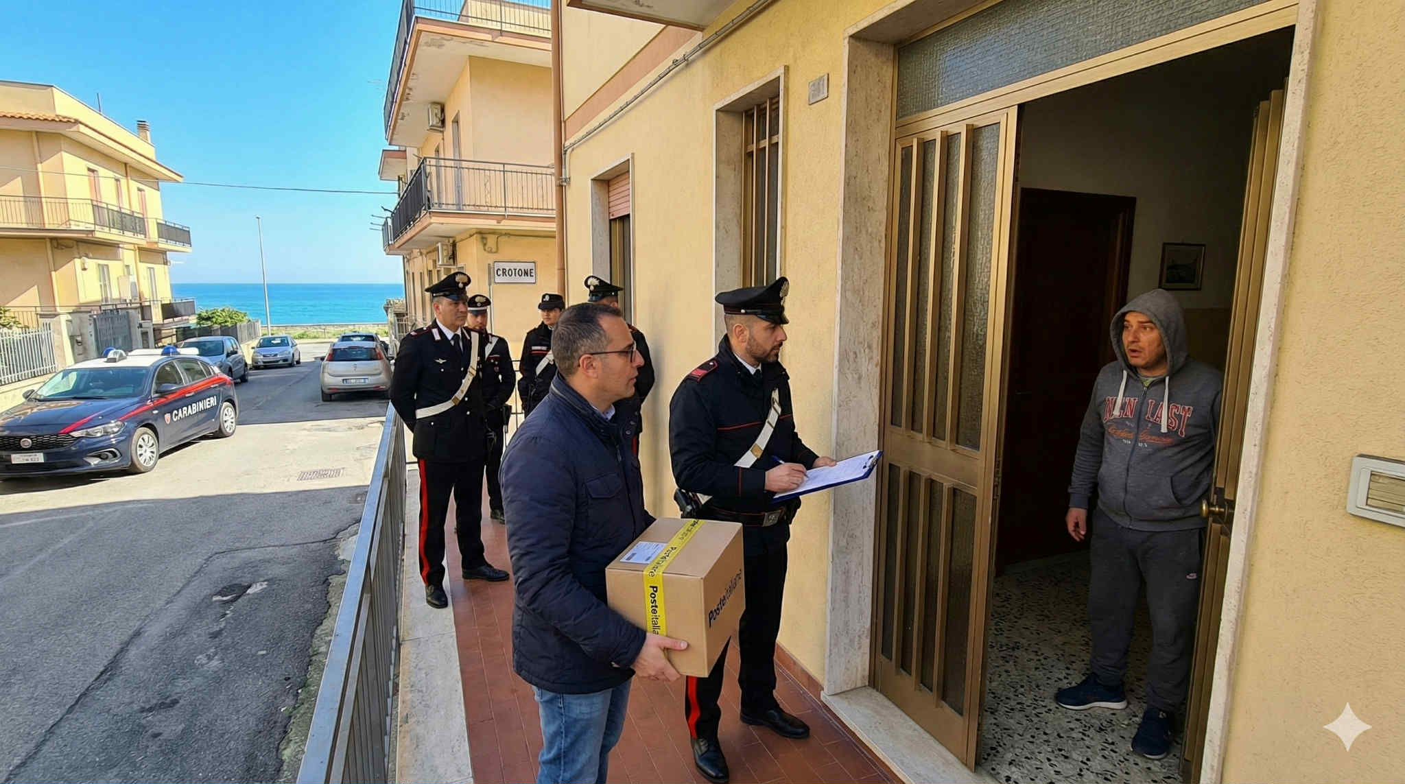 Consegna pacco carabinieri