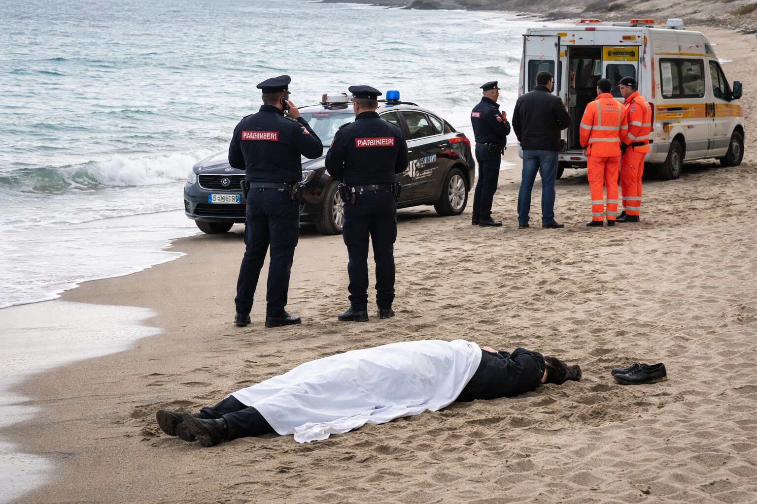 cadavere spiaggia carabinieri ambulanza