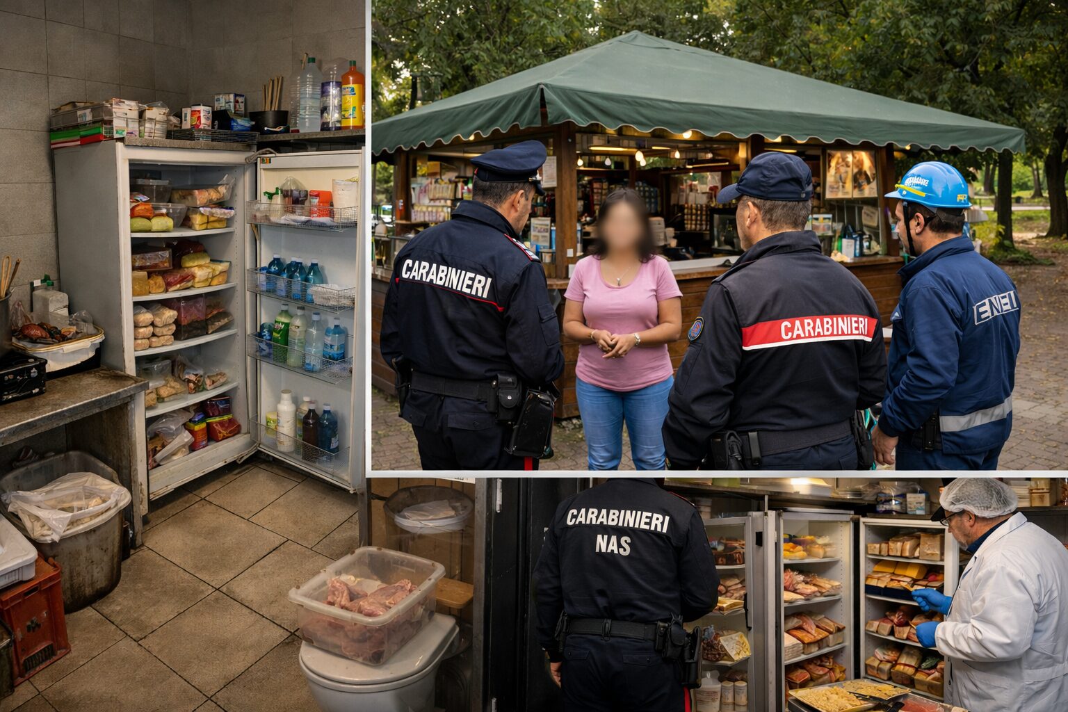 cibi conservati nei bagni pubblici