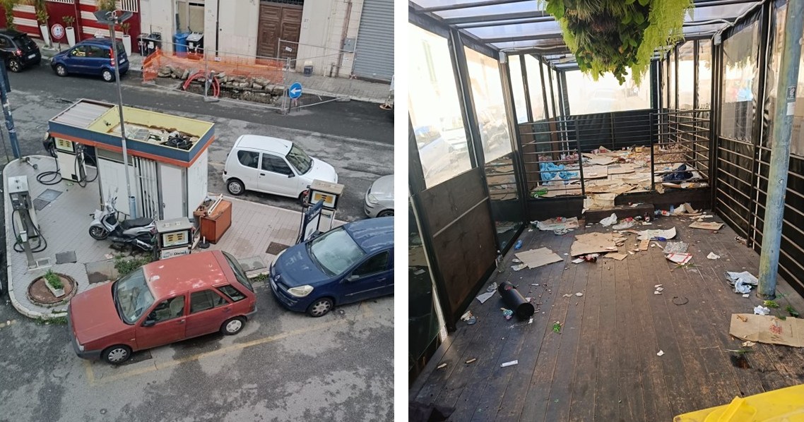 distributori di benzina dismessi e gazebo abbandonati