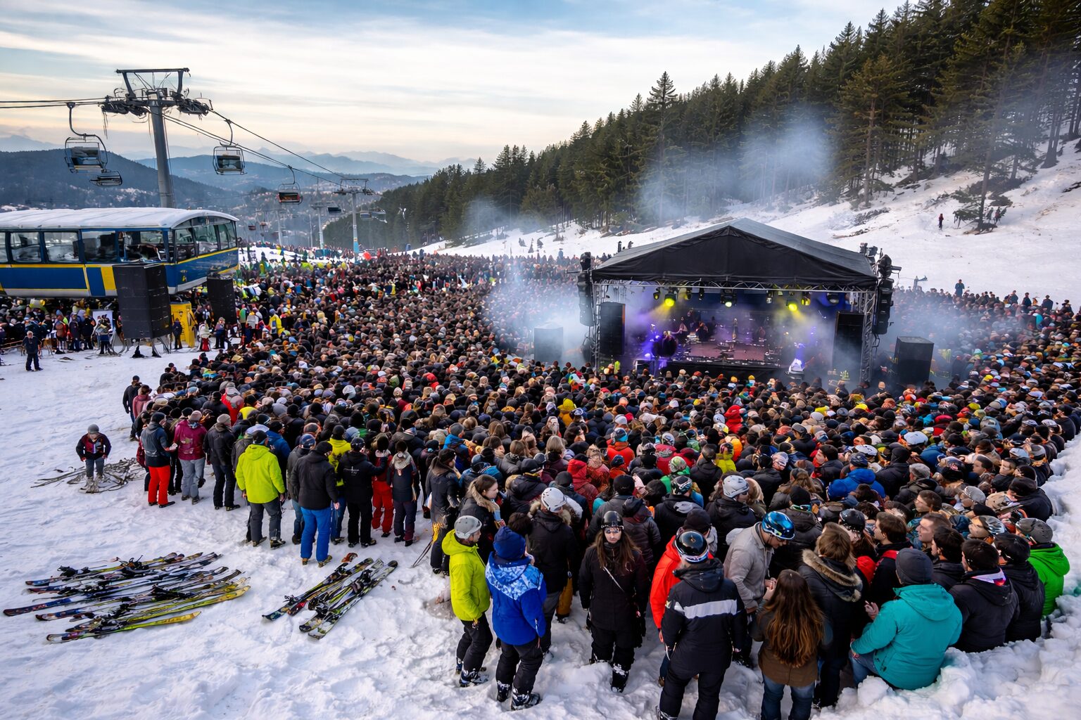 festa abusiva sulla neve