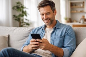 genitore con il telefono