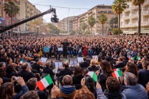 gente che canta in strada