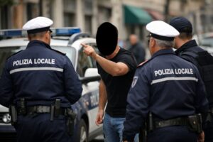 giovane insulta polizia municipale