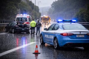 incidente sotto la pioggia