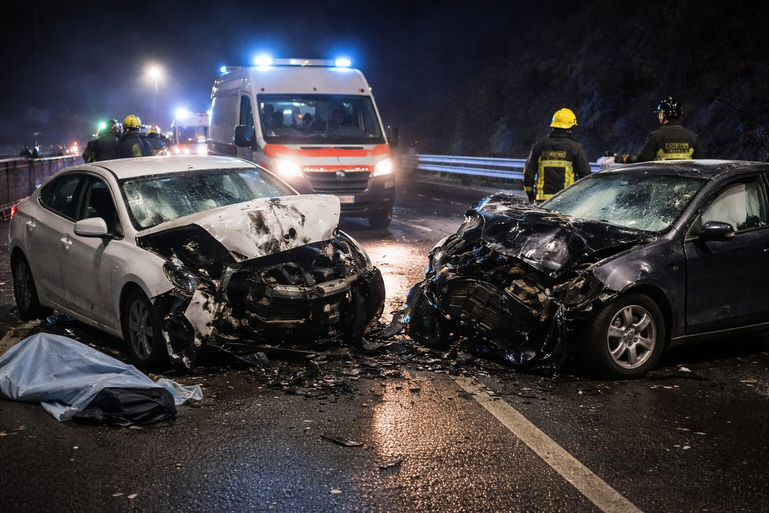incidente tra due auto notte