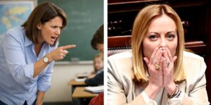 insegnante rimprovera alunno e meloni
