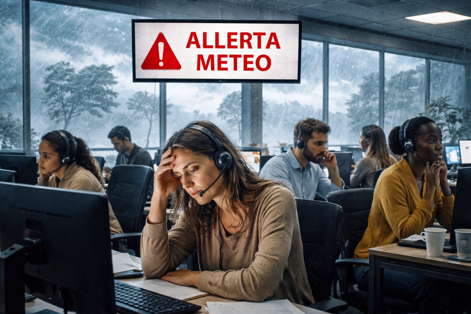 lavoratori call center in sede nonostante allerta meteo
