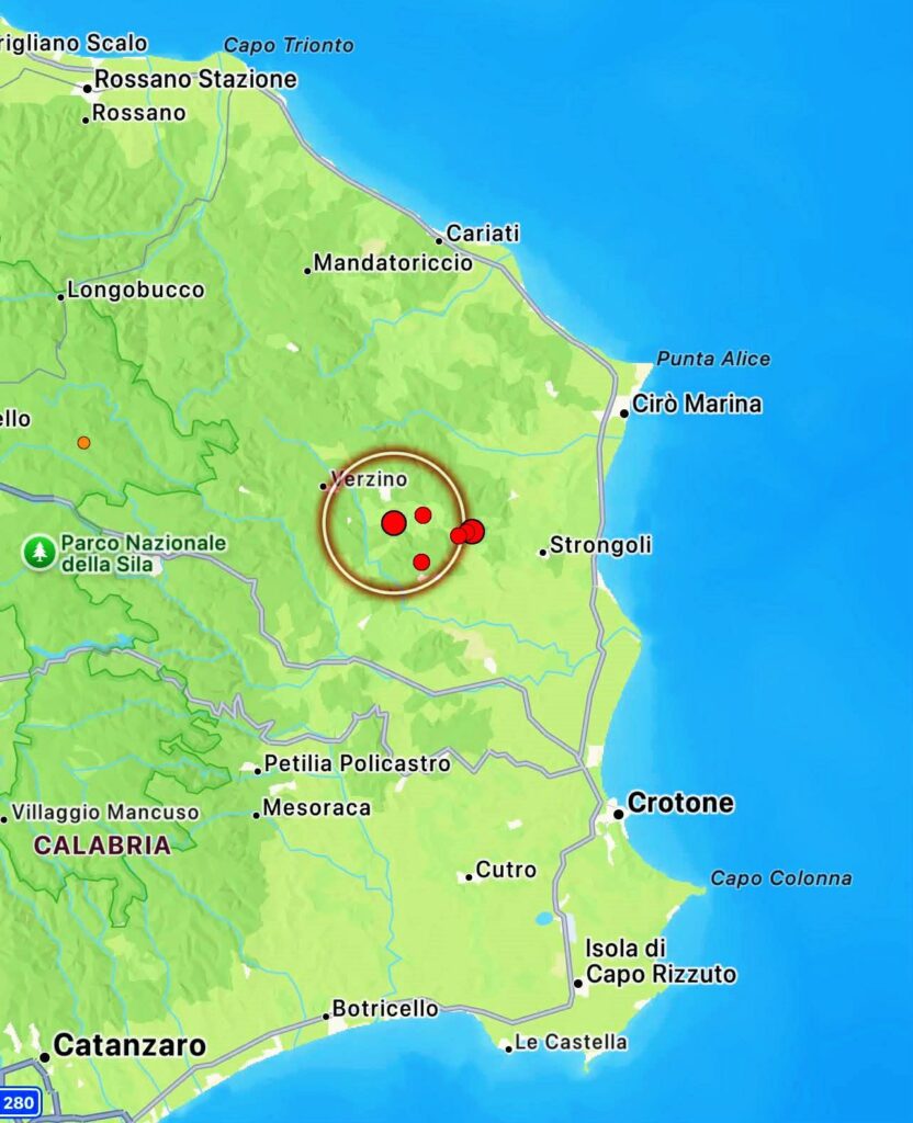 mappe terremoto crotone