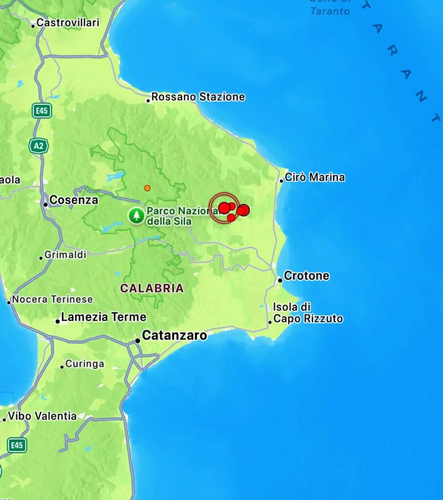 mappe terremoto crotone
