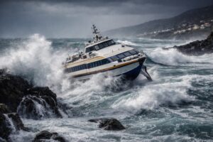 mare molto mosso aliscafo