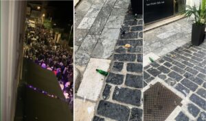 movida e bottiglie rotte in centro