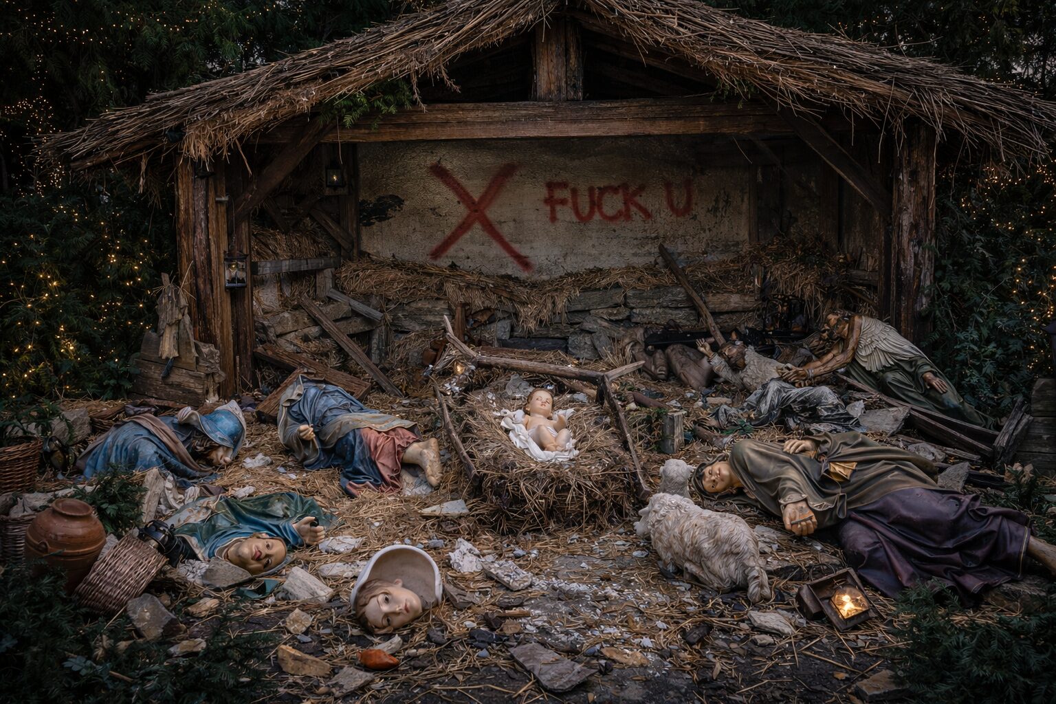 presepe vandalizzato