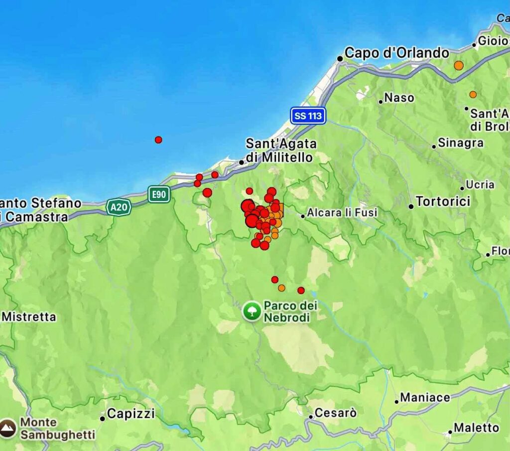 terremoto provincia di messina