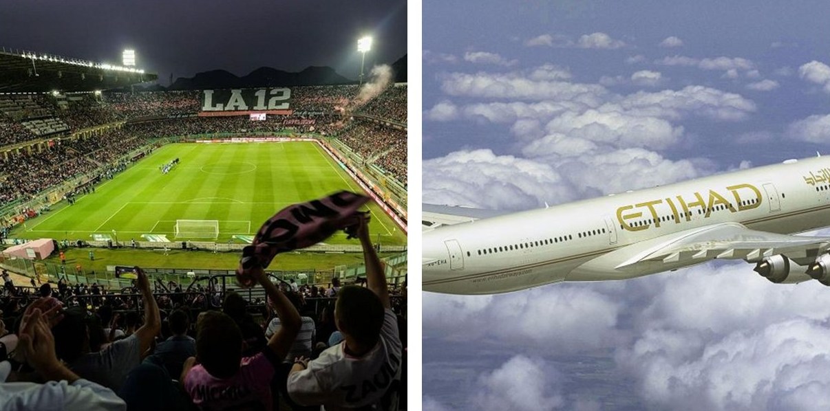 tifosi palermo e aereo etihad