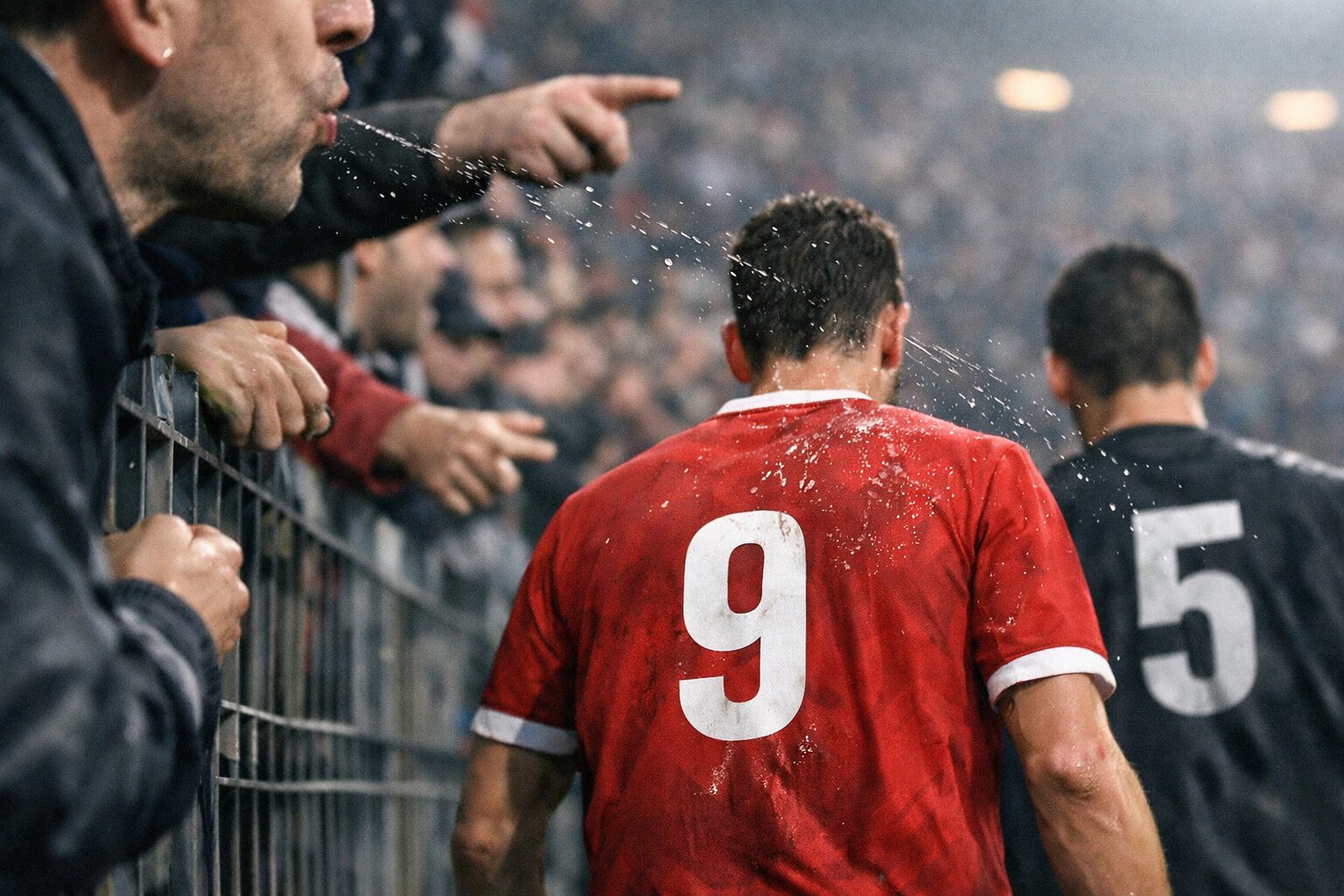 tifosi sputano a calciatori