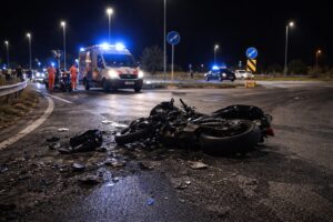 Incidente moto notte
