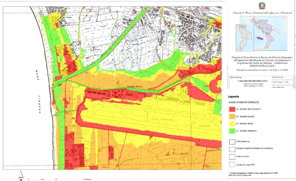 CARTA DEL RISCHIO IDRAULICO LAMEZIA TERME dettaglio SCALA 1_5000 AREA AEROPORTO