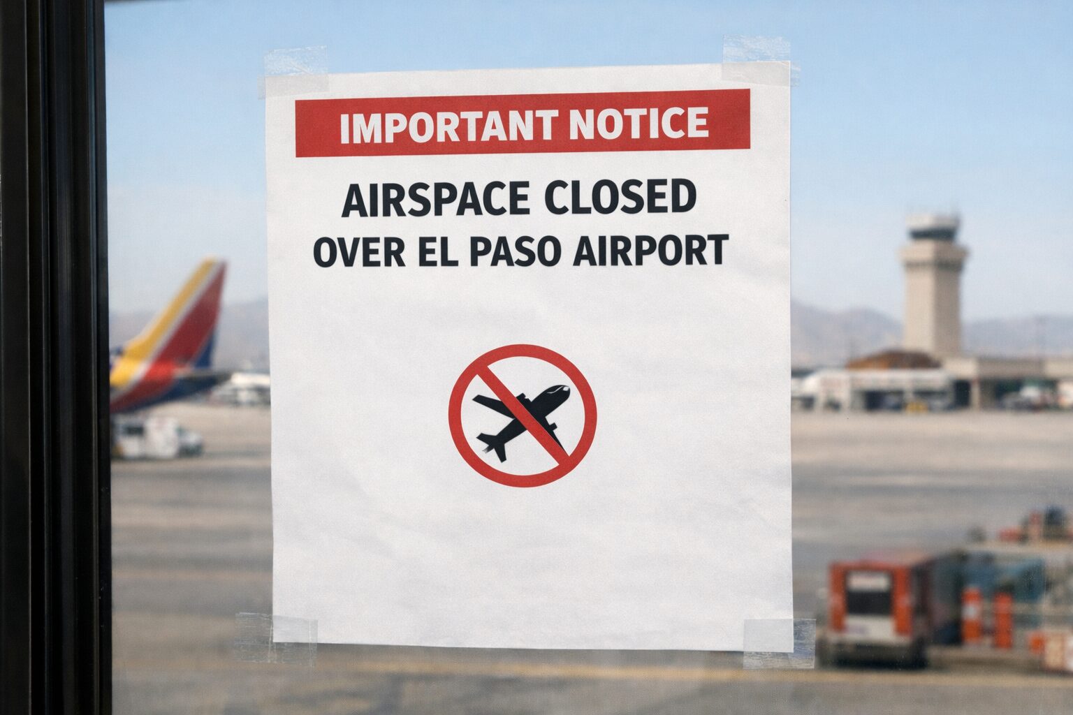 Chiusura spazio aereo El Paso