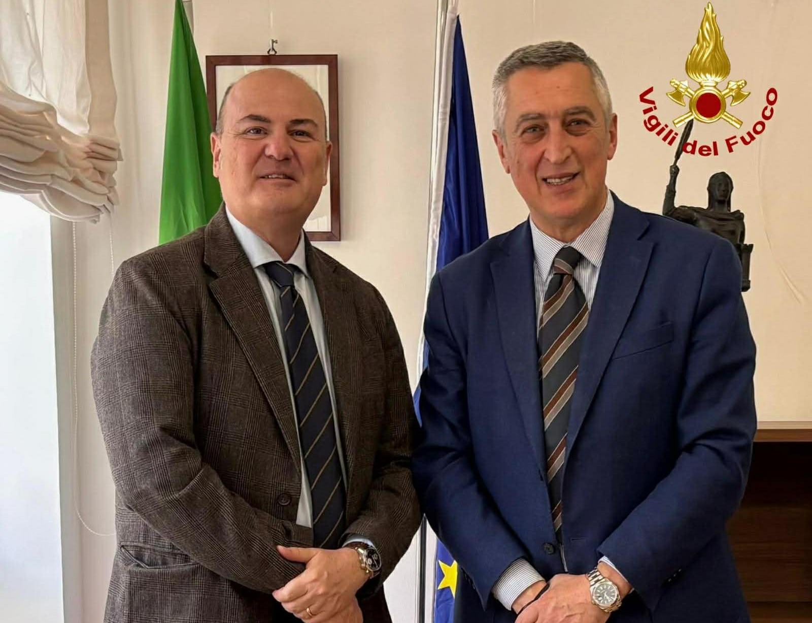 Comandante Vigili del fuoco di Messina Michele Burgio e Giampiero Rizzo