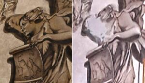 Dipinto Giorgia Meloni volto rimosso