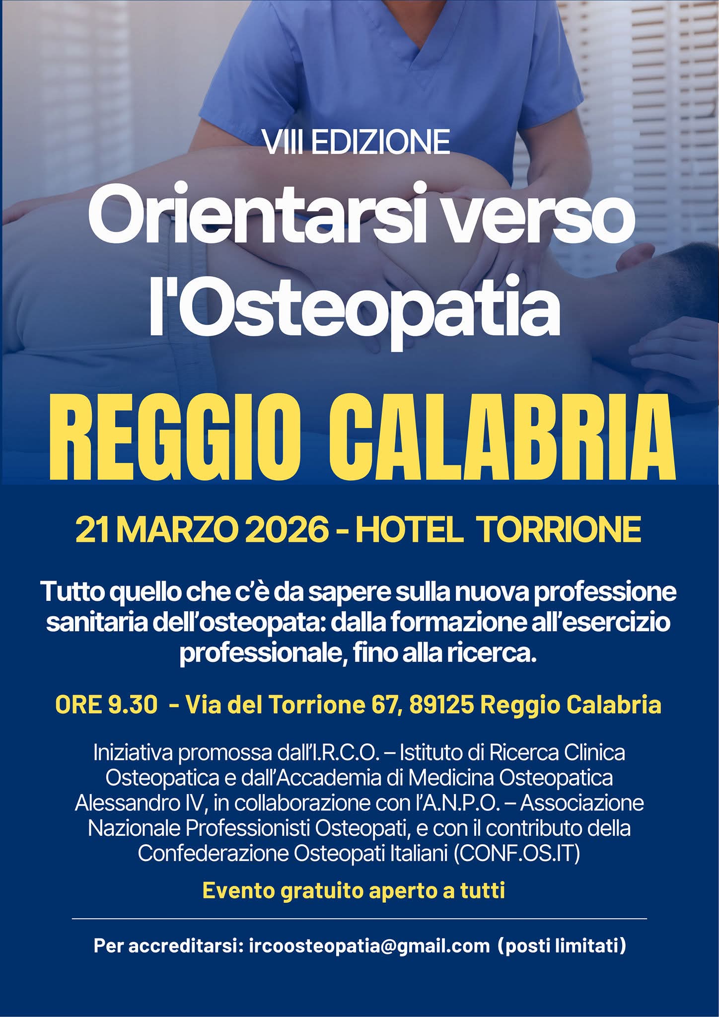 Locandina Orientarsi verso l'osteopatia