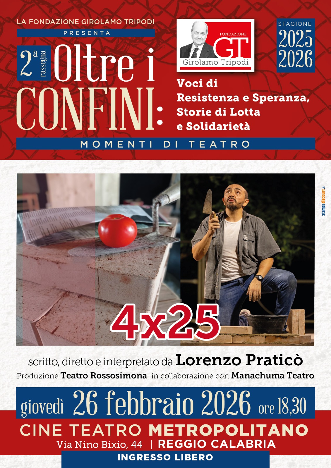 Locandina spettacolo 4 X 25