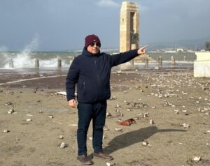 Massimo Ripepi sul Lungomare di Reggio Calabria dopo il maltempo