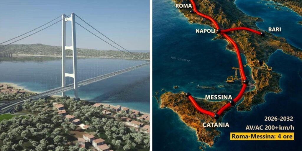 Ponte sullo Stretto e alta velocità roma-messina 4 ore