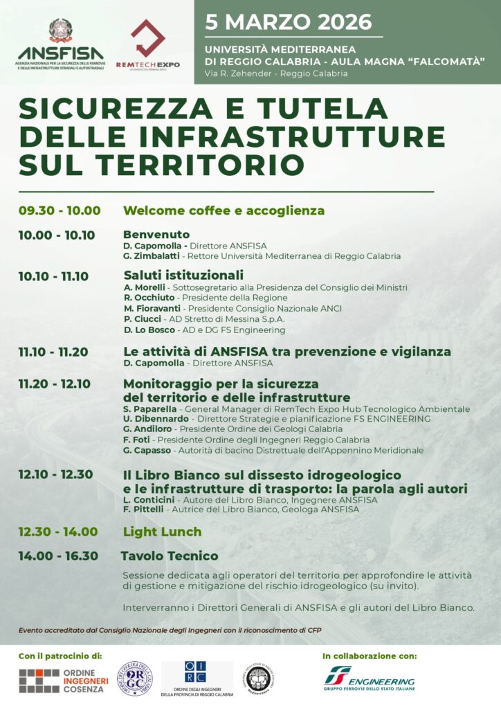 Programma evento su sicurezza e infrastrutture alla mediterranea