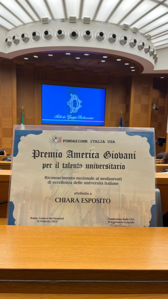Targa Premio America Giovani Chiara Esposito