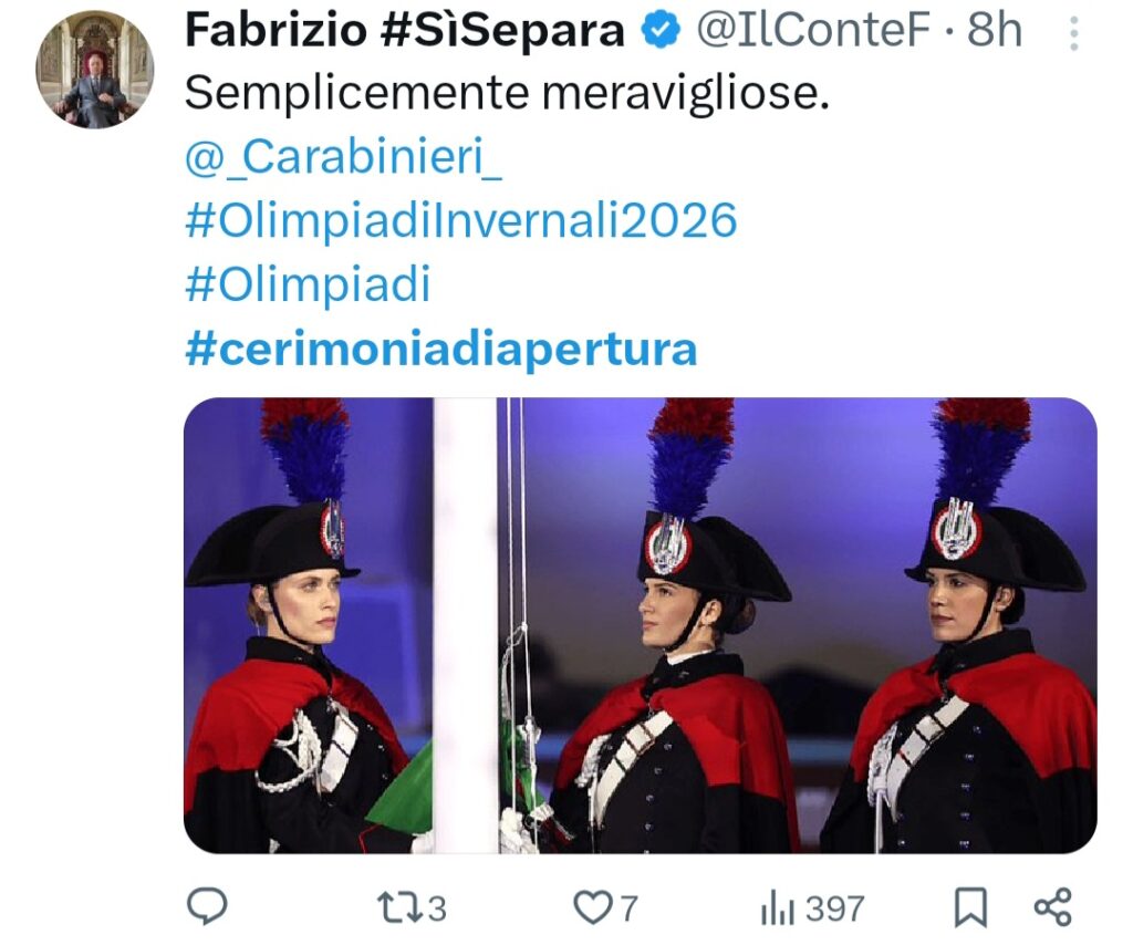 Tweet cerimonia di apertura Olimpiadi