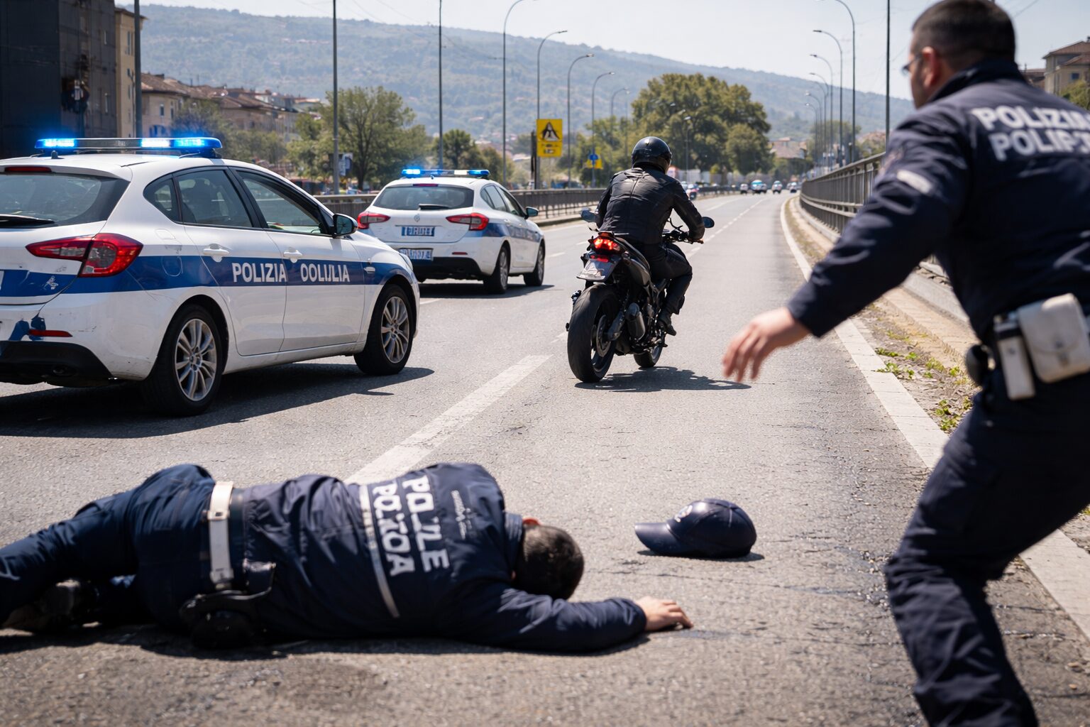 agente polizia locale investito
